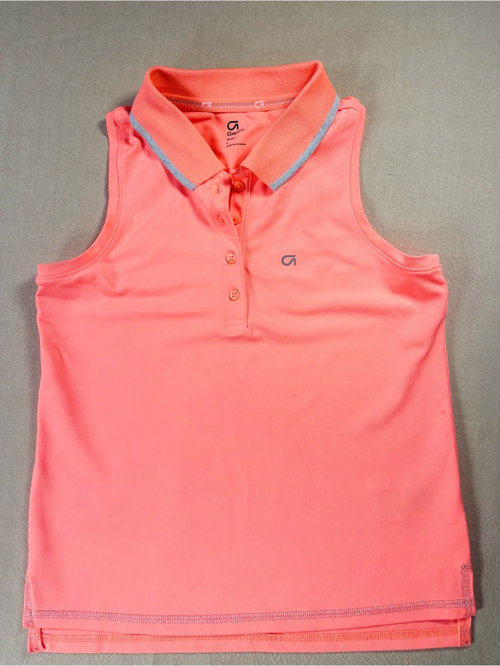 Gap Coral Sleeveless Polo Tank with Contrast Trim in Silver